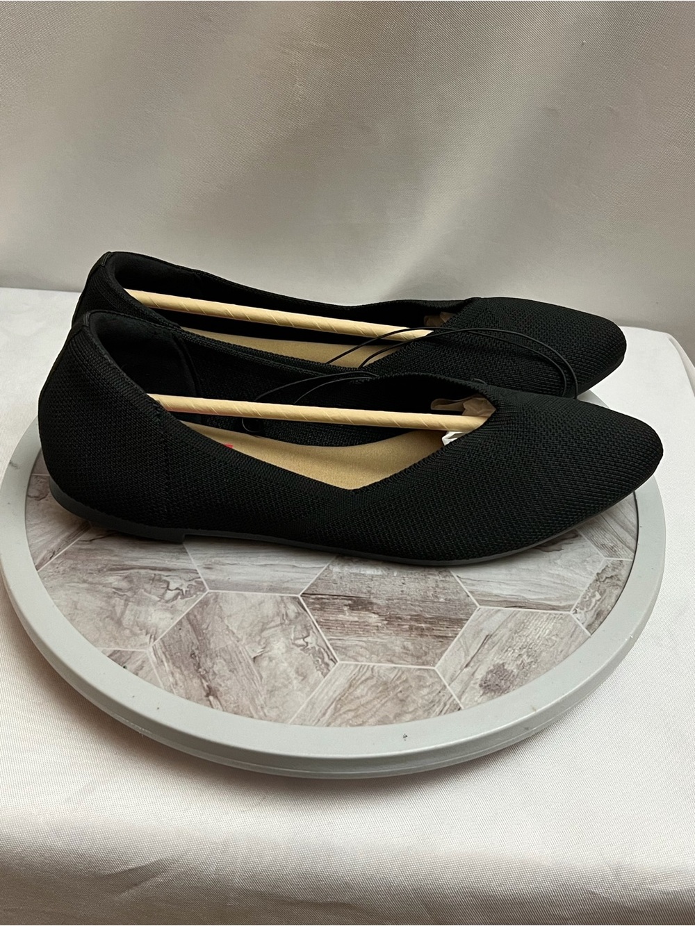 POP Adeline Black Knitted Flats Women’s Size 10M Memory Foam NWT - Picture 3 of 11